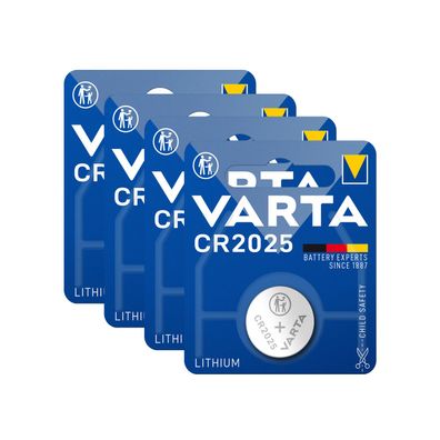 4x Varta CR2025 CR 2025 Knopfzelle Batterie 3V Blister Lithium