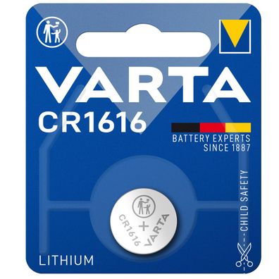 Varta Knopfzelle Lithium CR1616 3V Batterie 1er Blister CR 1616