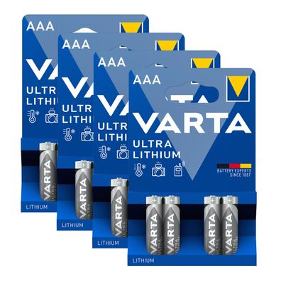 4x Varta ULTRA Lithium Batterien AAA Micro 1,5V Blister 6103 LR03 4er Blister