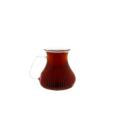 Style Teegläser im Relief-Design - 6-teiliges Set mit Henkel, 200 ml