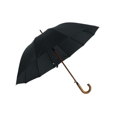 Stockschirm mit Holzgriff ø114 cm - Regenschirm, Punkt-Motiv, Automatiköffnung