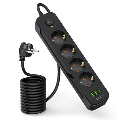 Tech-Protect PCL4X3 Steckdosenleiste 4 Steckdosen 240 V + 2× USB-A + 1× USB-C 200