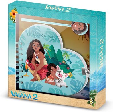 Disney Vaiana Tagebuch Set für Kinder mit Stift Schloss und Schlüssel