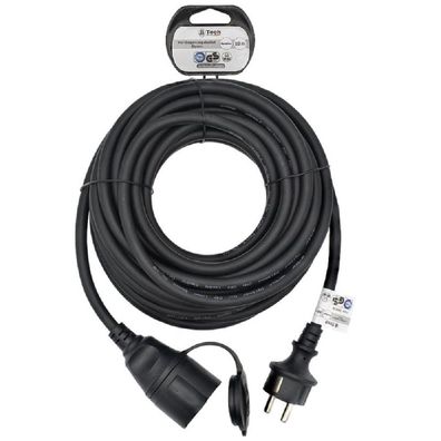 Verlängerungskabel Outdoor 10m Stromkabel TÜV GS Schuko Kabel Schwarz