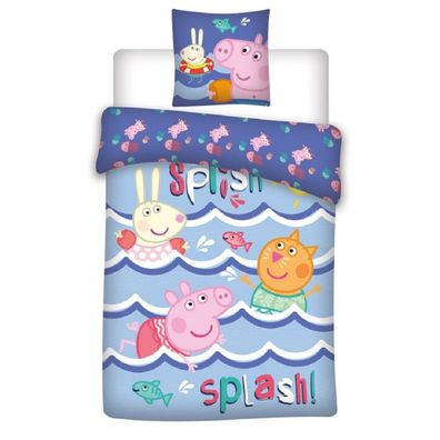 Peppa Pig Bettwäsche Set 140 × 200 cm mit Kissenbezug 65x65 cm