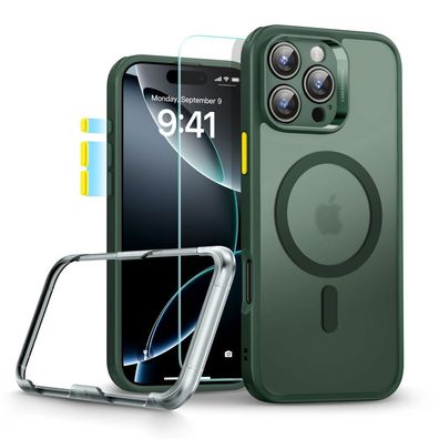 ESR Classic Pro Set Halolock magnetisch Hülle Kompatibel mit iPhone 16 Pro Max grün