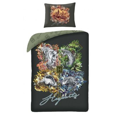 Harry Potter Bettwäsche Set aus Baumwolle Bettdeckenbezug 140 × 200 cm mit 70 ×