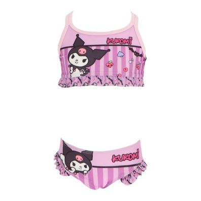 Hello Kitty Kuromi Badeanzug Zweiteiler Kinder Kuromi Bikini Lila für Schwimmbad