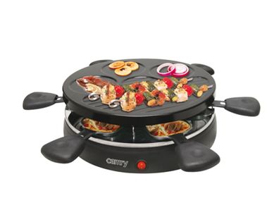 Camry CR 6606 Raclette-Elektrogrill - 6 Pfännchen, abnehmbare Heizplatte, 1200 W
