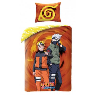 Naruto Bettwäsche Set aus Baumwolle Bettdeckenbezug 140 × 200 cm mit 70 × 90 cm
