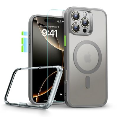 ESR Classic Pro Set Halolock magnetisch Hülle Kompatibel mit iPhone 16 Pro Max Grau