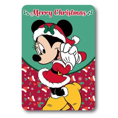 Disney Minnie Kuscheldecke 100x140 cm Merry Christmas bedruckt warm weich