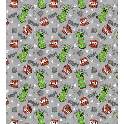 Minecraft Flanell Blanket 180x200 cm – Kuscheldecke für Kinderzimmer und Gamer