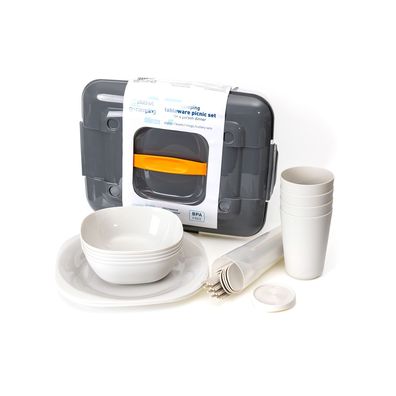 Platinet Kompakt Geschirrset für Camping und Wohnmobil