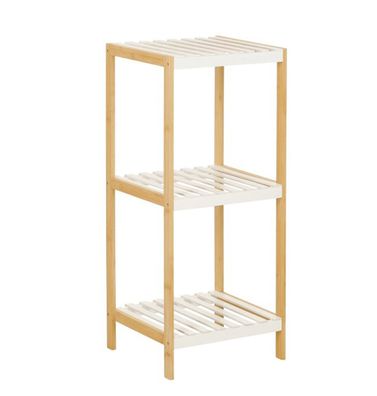 Beistellregal aus Bambus mit 3 Böden - Standregal, 34 x 80 x 33 cm