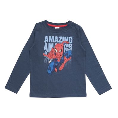 Marvel Spider Man Kinder Baumwollshirt blau Langarmshirt Freizeit Oberteil