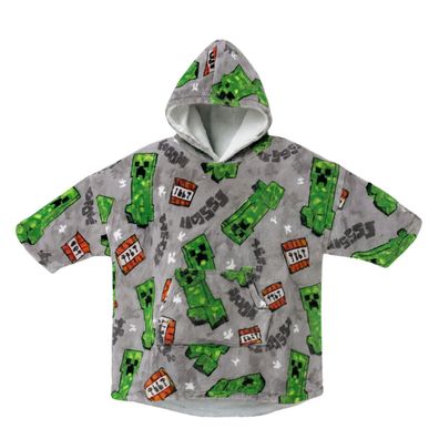 Minecraft Bequemer Überwurf mit Kapuze Kapuzen Poncho für Kinder (7 bis 14 Jahre)