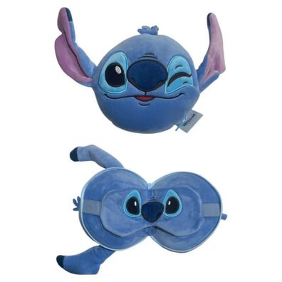 Disney Lilo & Stitch Reisekopfkissen + Schlafmaske für Kinder und Erwachsene