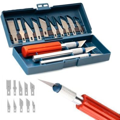 Rosfix Skalpell Set mit Etui – 3 Griffe, 13 Klingen | Präzisionswerkzeug