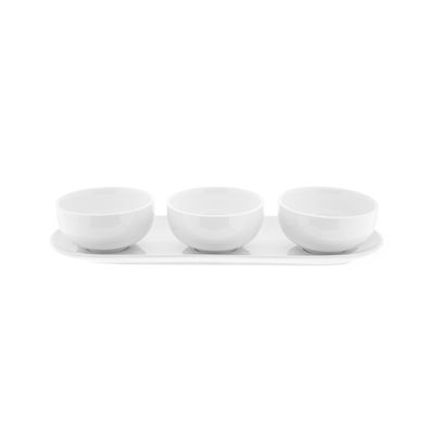 Milan 4-teiliges Snackschalen-Set aus hochwertigem Porzellan - Weiß