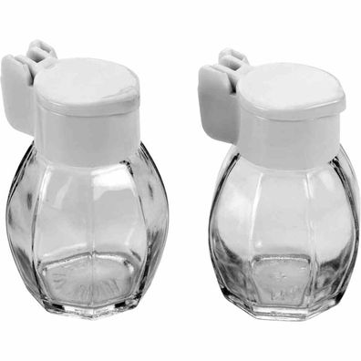 Salz-/Pfefferstreuer-Set 7 cm Glas/Kunststoff