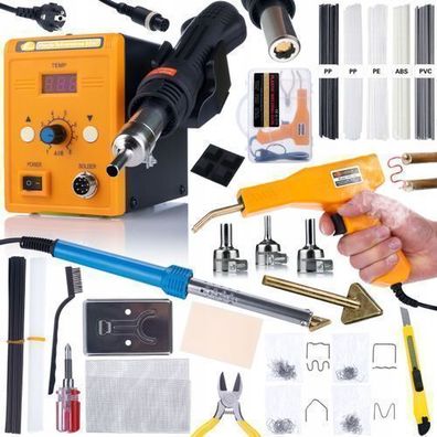 Rosfix Set Lötstation 858D + 80W Lötkolben + Kunststoffschweißzubehör