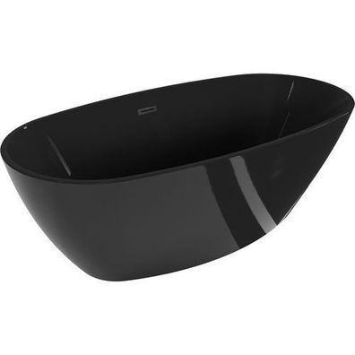Mexen Eris freistehende Badewanne 170x80 cm, schwarz, Überlauf, Sanitäracryl