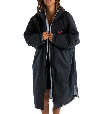 Dryrobe Mantel Advance black grey - Größe: Medium