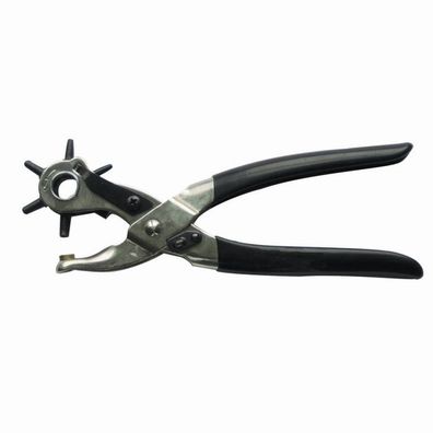 Revolverlochzange 220mm, 2 - 5 mm Löcher möglich, Kunststoff-Griffe