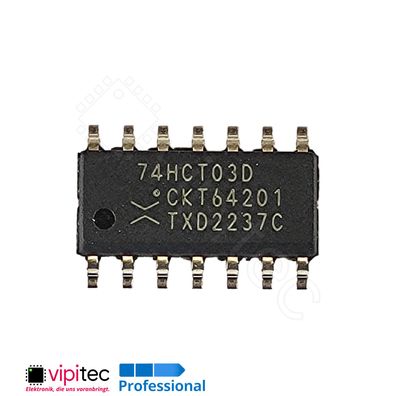 74HCT03 2-Kanal NAND, 4-fach, Open-Collector | SMD SO-14 5V TTL 125°C