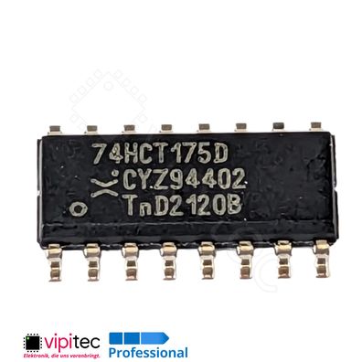 74HCT175 D-Flip-Flop, 4-fach, mit Reset | SMD SO-16 5V TTL 125°C