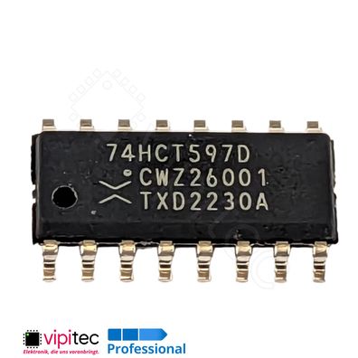 74HCT597 8-Bit Schieberegister + Eingabe-Flip-Flops | SMD SO-16 5V TTL 125°C