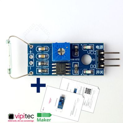Reed-Sensor Modul | 5V 3,3V LM393 Magnet Reedschalter Kontakt HW-072 für Arduino