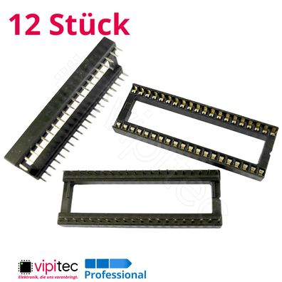 12x DIP40-W IC Sockel 15,24 mm Weit DIL40 Chip Socket Fassung Halter 40-Pin 2x20