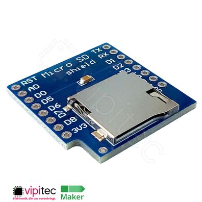 Micro SD Card Shield für D1 Mini | 3.3V SPI Modul Speicherkarte Erweiterung