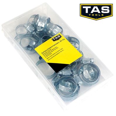 TAS Schlauchklemmensatz Leitungsschellen 30-teilig Verzinkt Abklemmen Ersatz Box