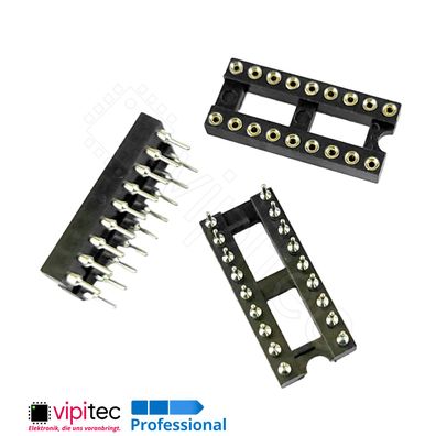 DIP18 Präzision IC-Sockel Vergoldet DIP-18-P DIL 18 IC-Fassung 7,62mm Socket