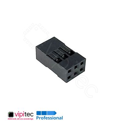2x3 Gehäuse 6-polig für Crimpkontakt Dupont Connector zweireihig Jumper Stecker