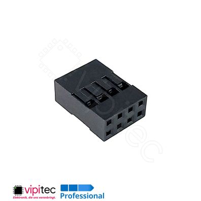 2x4 Gehäuse 8-polig für Crimpkontakt Dupont Connector zweireihig Jumper Stecker