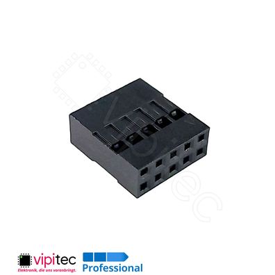 2x5 Gehäuse 10-polig für Crimpkontakt Dupont Connector zweireihig Jumper Stecker