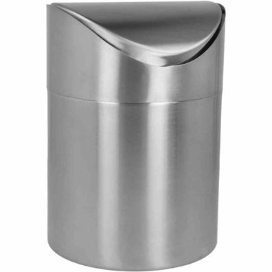 Tisch Abfallbehälter Edelstahl Silber Mülleimer Speisereste Essen Frühstück Mini