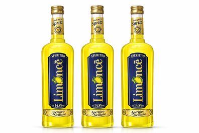Limoncè Aperitivo 3x 0,7L – Italienischer Zitronen-Aperitif aus Sizilien, 14,8