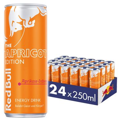 Red Bull Apricot Edition Aprikose–Erdbeere – 24×250 ml Tray – Energy Drink mit