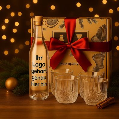 Individuelles Firmen-Geschenkset – Personalisierter Gin 0,7L (40% Vol.) & 4 Kri