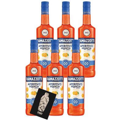 Ramazzotti Aperitivo Arancia 0,0% 6er-Set - 6 x Alkoholfreier Orangen Aperitif