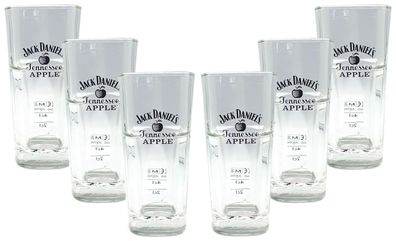 Jack Daniels Tennessee Apple 6x Longdrink Glas 6er Set Gläser 2cl / 4cl geeicht