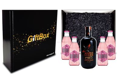 Mixcompany Geschenkset - Wood Stork Rum 0,5L (40%Vol) + 4 x Goldberg Indian Hib