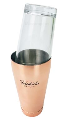 Friedrichs Gin Boston Shaker zweiteilig aus Metall & Glas Cocktail Mix Bar