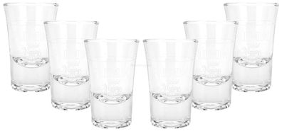 Flimm Waldmeister 11 Vodka Shotglas Glas Gläser Set - 6x Shotgläser 2cl geeicht