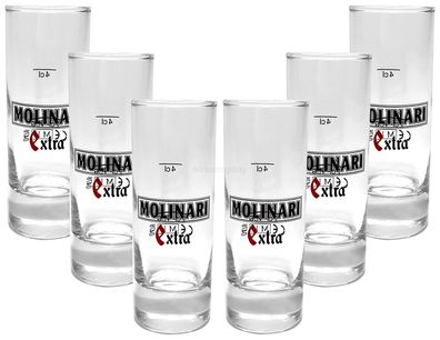 Molinari Extra Shotglas Glas Gläser-Set - 6x Shotgläser 2/4cl geeicht